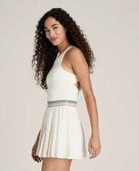 Laser Cut Pleat Dress