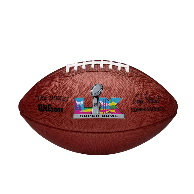 Super Bowl LX Game Football with Team Names